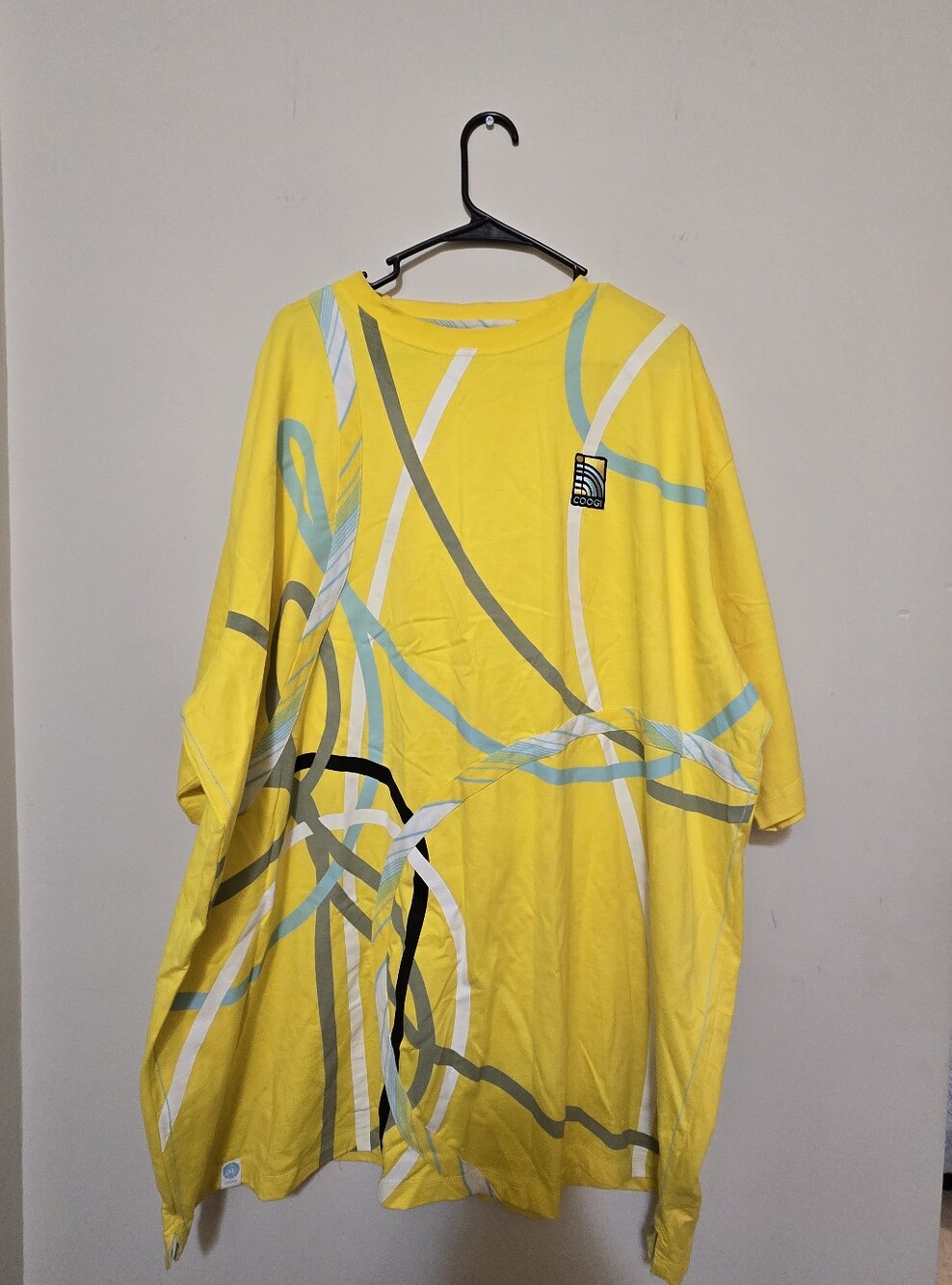 Vintage COOGI Yellow Tee with Multicolor Logo Patch